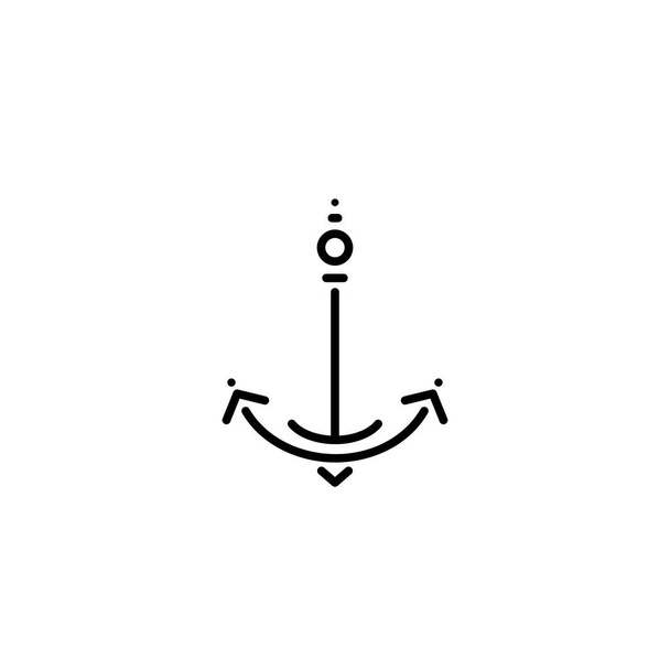 Black line abstract anchor vector simple icon. Nautical maritime - Vektor, kép