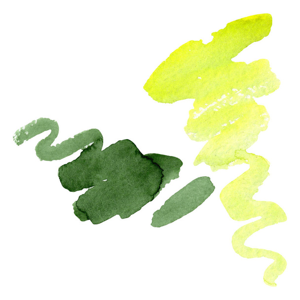 Abstract watercolor paper splash shapes. Watercolor background set. Isolated brush stain illustration element. - 写真・画像