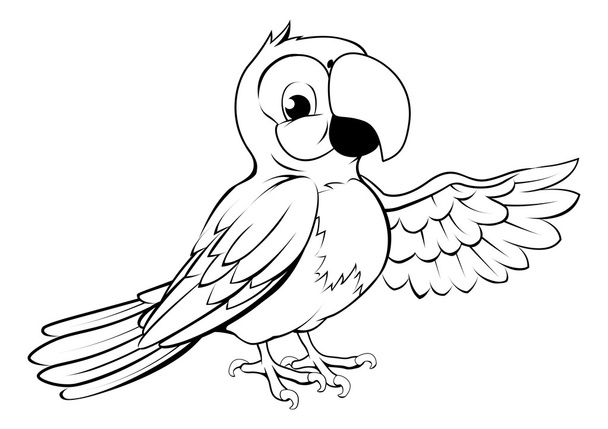 Happy cartoon parrot - Vettoriali, immagini