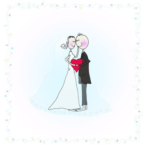結婚式のカップル - ベクター画像