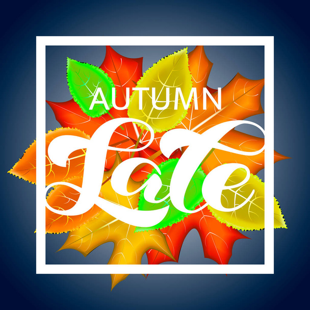 Autumn Sale brush lettering. Vector illustration for banner - Vector, Imagen