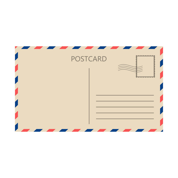 白い背景に分離された郵便カードベクトル - ベクター画像