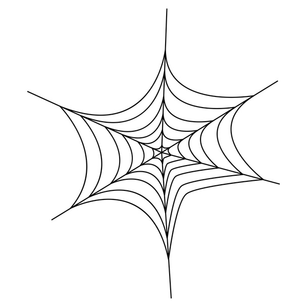 pajęczyna czarno na białym na biały background.black pająka ha - Wektor, obraz