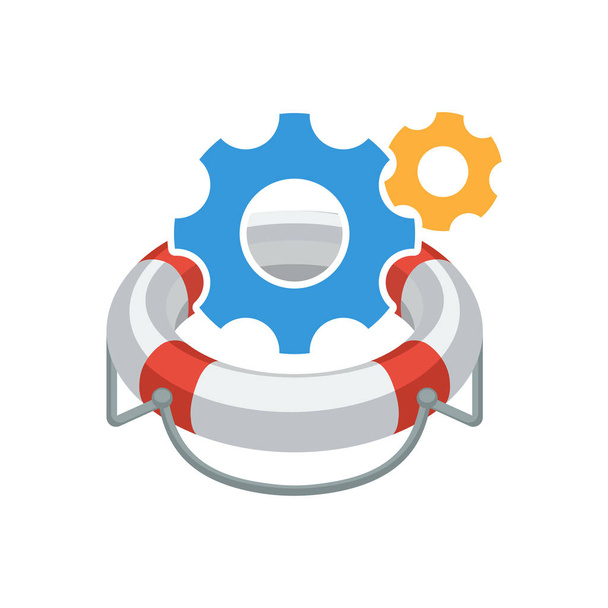 Illustrated icons with the concept of the aid mechanism process - Vector, Image