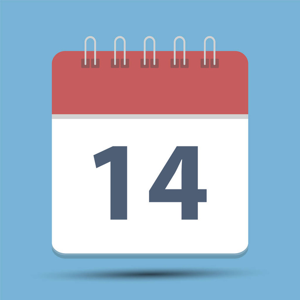 Date 14 Simple Calendar - Διάνυσμα, εικόνα