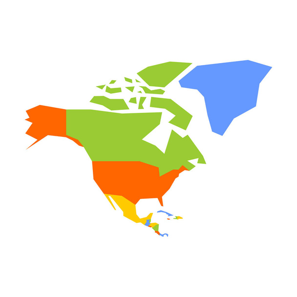 Very simplified infographical political map of North America. Simple geometric vector illustration - Vector, Image