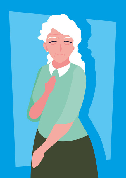 χαριτωμένος χαρακτήρας avatar γριάς γυναίκας - Διάνυσμα, εικόνα