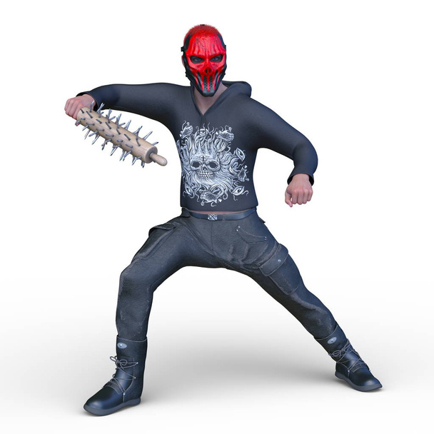 3D CG rendering of Masked man - 写真・画像