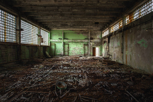 Abandoned Sport Hall in evacuated school - Photo, Image