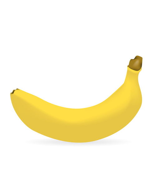 Banana with drop shadow - Vector, Imagen