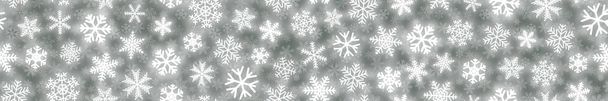 雪片のシームレスなバナー - ベクター画像