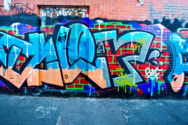 Мельбурн - 29 червня: Вуличного мистецтва невідомі художника. Melbour - Фото, зображення