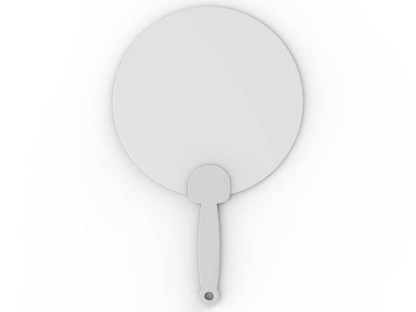Blank Hand Held Plastic Fan for branding. 3d render illustration. - Foto, Imagen