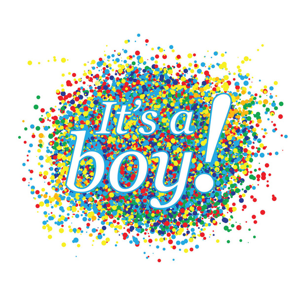 Baby shower congratulations celebration with confetti splash - Vector, afbeelding