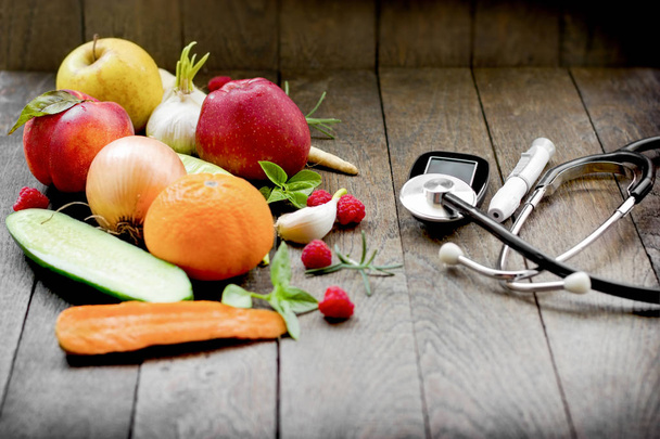 Terveellinen ruoka, terveellinen ruokavalio ja terveellinen pitkäikäisyys - terveyskonsepti
 - Valokuva, kuva