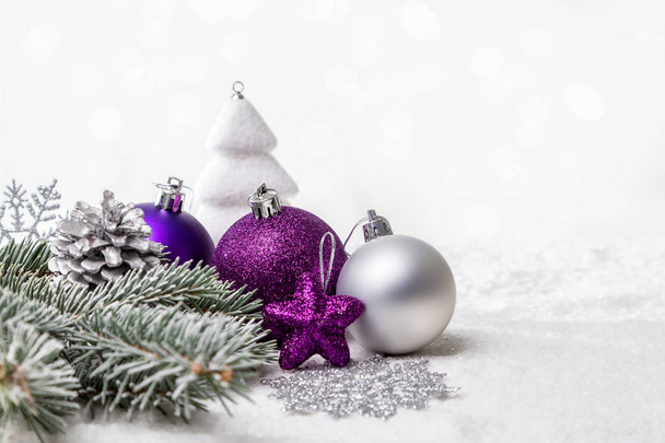 Image with Christmas ornaments. - Zdjęcie, obraz
