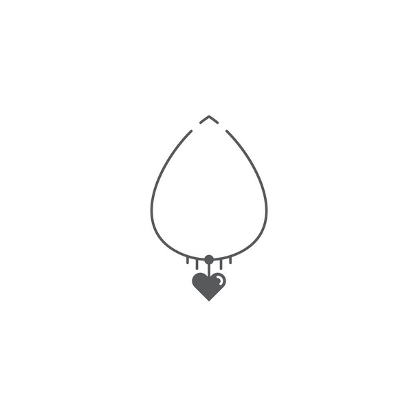 Coração colar vetor ícone símbolo isolado no fundo branco
 - Vetor, Imagem