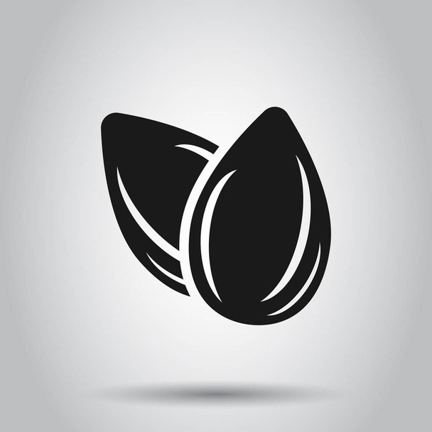 Ícone de amêndoa em estilo plano. Ilustração vetorial de feijão em isolado
  - Vetor, Imagem
