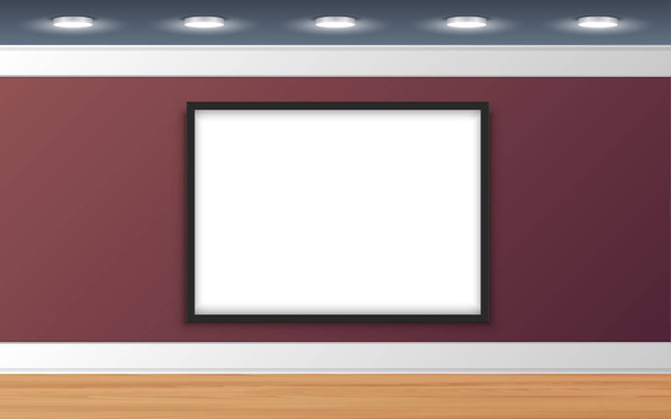 white picture frame in the gallery - Vector, Image