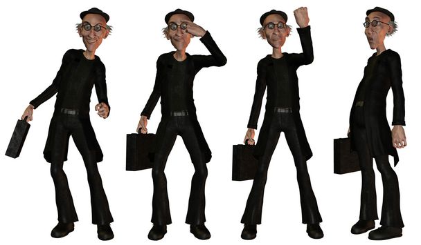 Ilustración de hombre de negocios varias poses
 - Foto, imagen