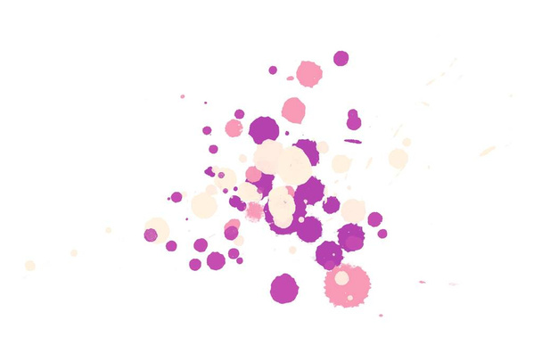 2d illustration. Colorful ink splashes. Paint splatters on bright material.  - Фото, изображение