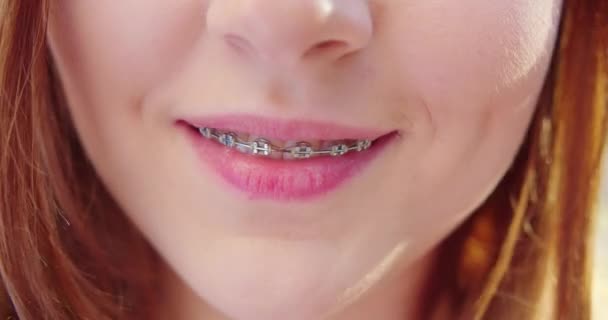 Young Ladys Mouth. Detail Shot - Footage, Video