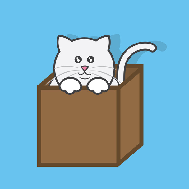 gato en caja - Vector, imagen