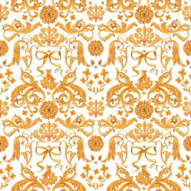 Golden baroque rich luxury vector pattern - Διάνυσμα, εικόνα