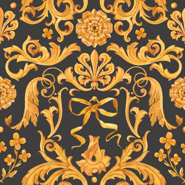 Golden baroque rich luxury vector pattern - Вектор,изображение