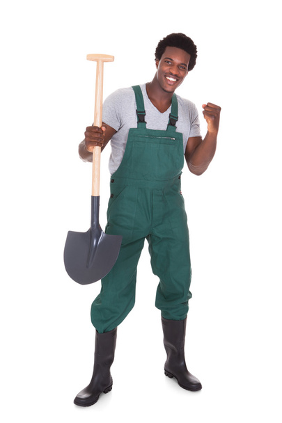 Male Gardener Holding Shovel - Photo, image