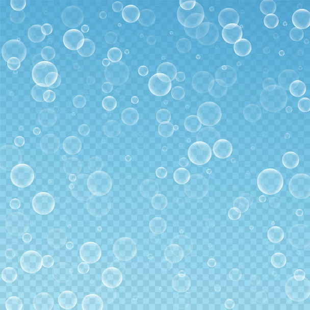 Náhodné mýdlo bubliny abstraktní pozadí. Foukání b - Vektor, obrázek