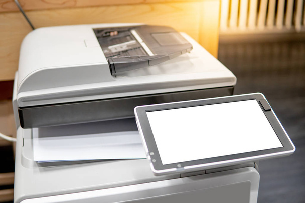 White blank screen on photocopier machine. - Photo, Image
