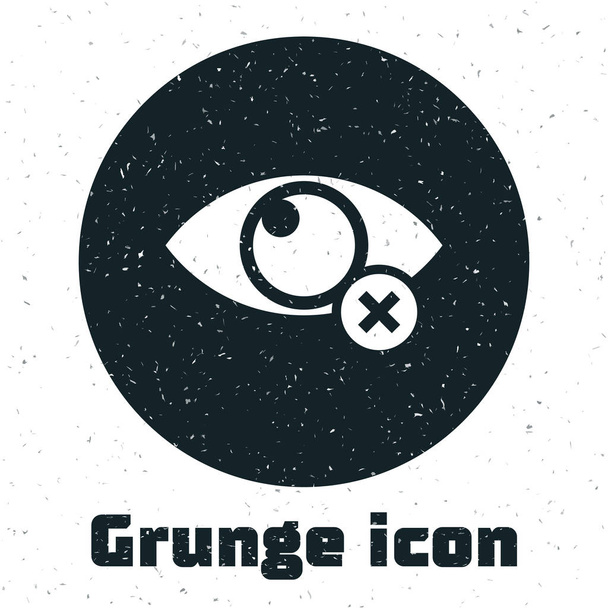 Grunge láthatatlan vagy elrejteni ikon izolált fehér háttér. Vektoros illusztráció - Vektor, kép