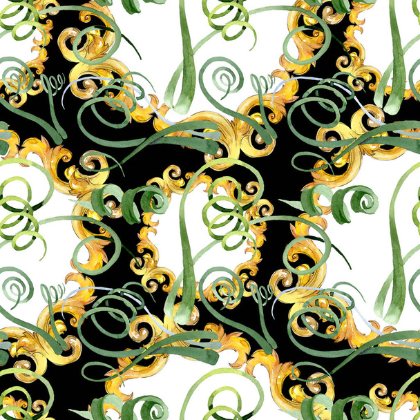 Albuca canadensis цветочные ботанические цветы. Акварельный набор фона. Бесшовный рисунок фона
. - Фото, изображение