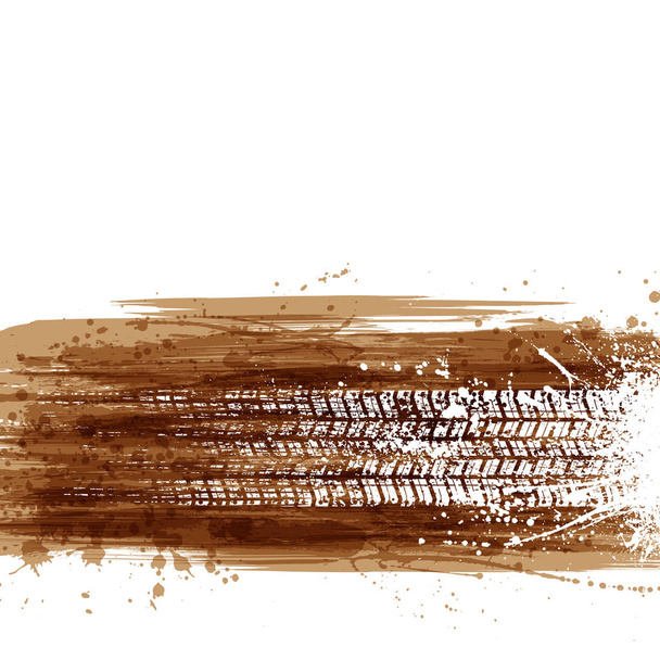Grunge papier peint de piste de pneu brun
 - Vecteur, image