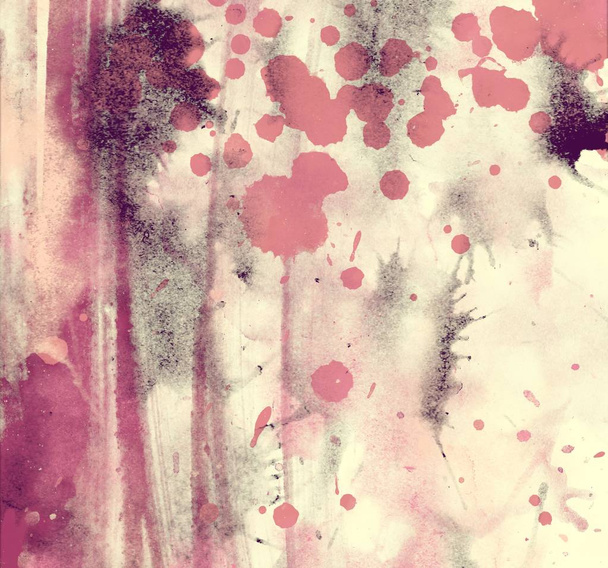grunge watercolor strokes and stains background with copy space  - Φωτογραφία, εικόνα
