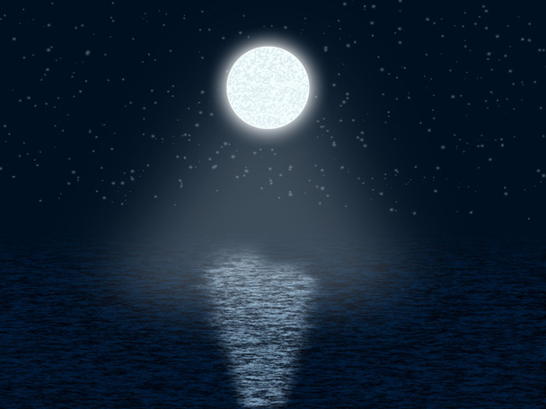 Notte al chiaro di luna con stelle
 - Foto, immagini