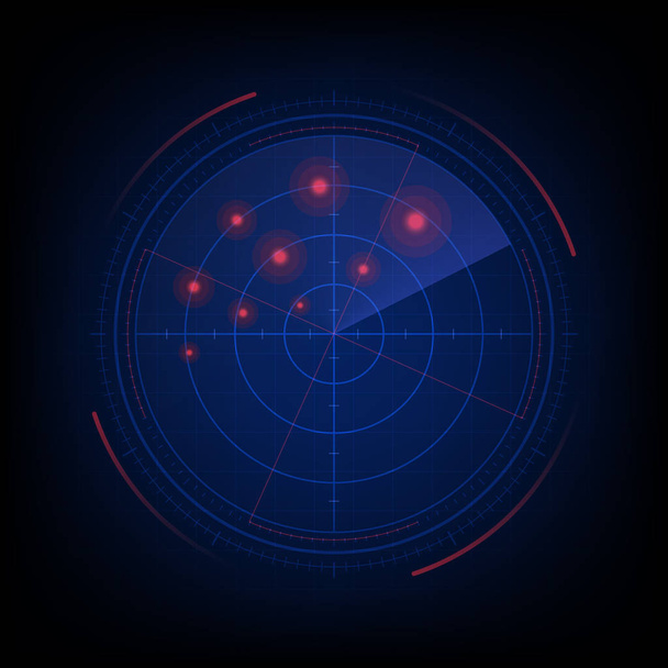 Écran radar futuriste, cible de recherche - Vecteur, image