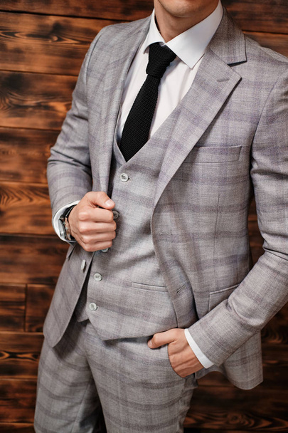 Standing Character Confident Businessman in Suit - Foto, immagini