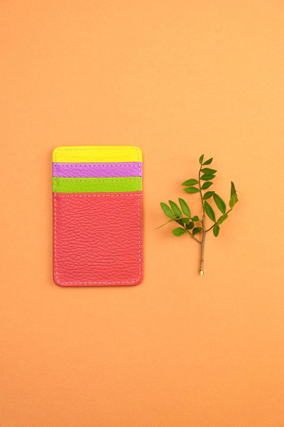 Multicolored Style Leather Wallet for Credit Card - Foto, immagini