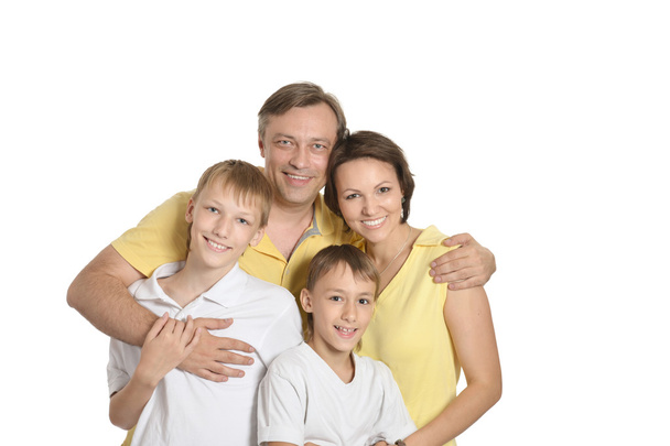 Cute family isolated on white background - Foto, Imagem