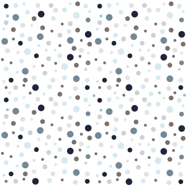 Cute seamless vector background pattern with hand drawn dots in pastel blue on white. For baby boy shower - Vector, afbeelding