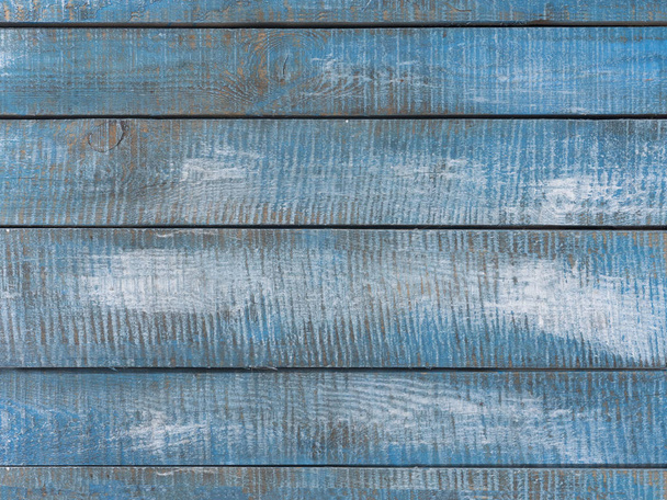 modré dřevěné pozadí s bílou patinou. Staré desky - Fotografie, Obrázek