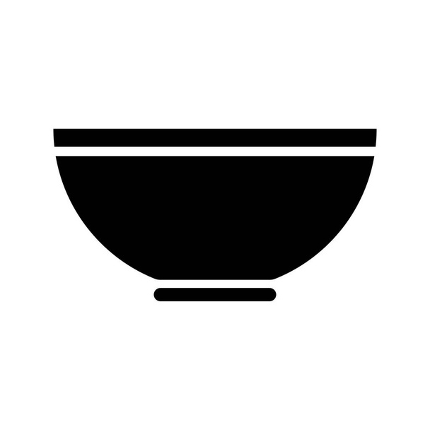 Icône de bol asiatique Nouilles isolées noires Illustration vectorielle de plat de soupe de cuisine chinoise
 - Vecteur, image