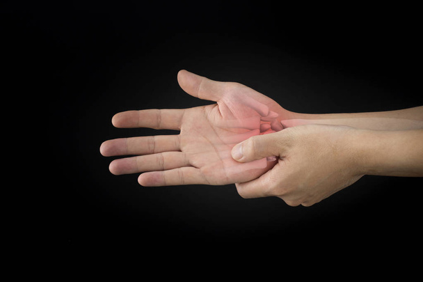 csuklócsont sérülés fehér háttér csuklófájdalom - Fotó, kép
