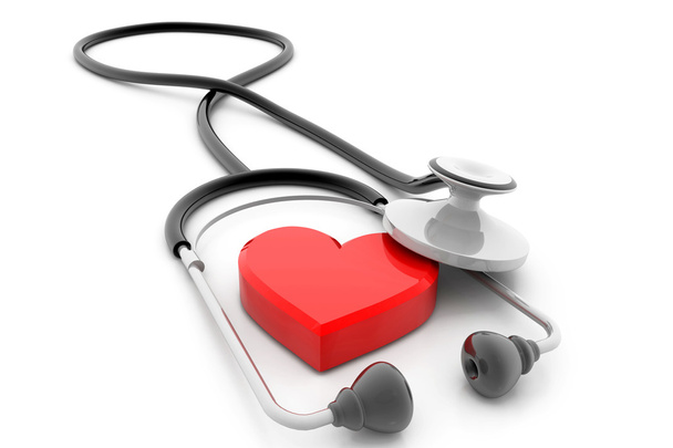 Heart and stethoscope - Photo, Image
