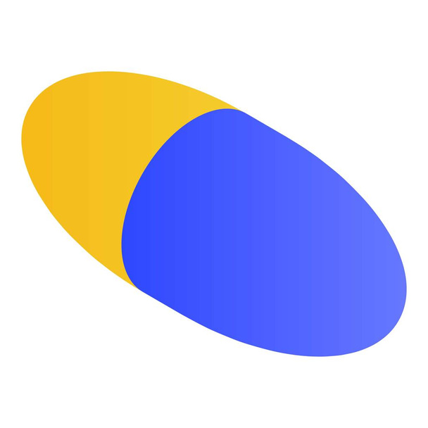 Yellow blue capsule icon, isometric style - Διάνυσμα, εικόνα