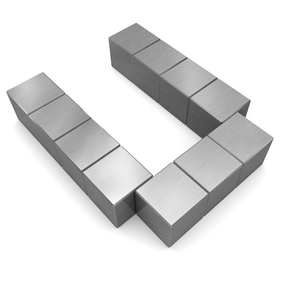 letter U cubic metal - Foto, afbeelding