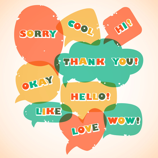 Retro style speech bubbles. Different sizes and forms. Vector il - Vektör, Görsel
