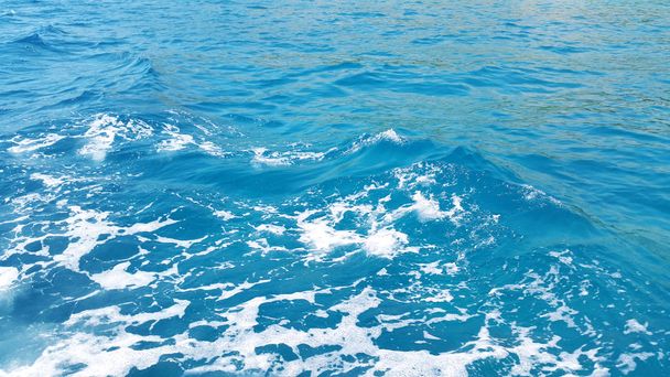 aquamarine water and white foam of Adriatic sea in Middle Dalmatia - Photo, Image